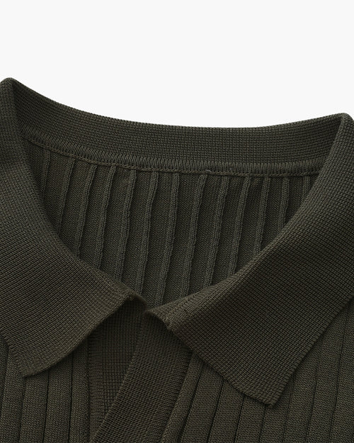 Premium Ribbed Polo Green