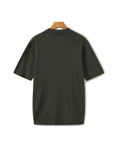 Premium Ribbed Polo Green