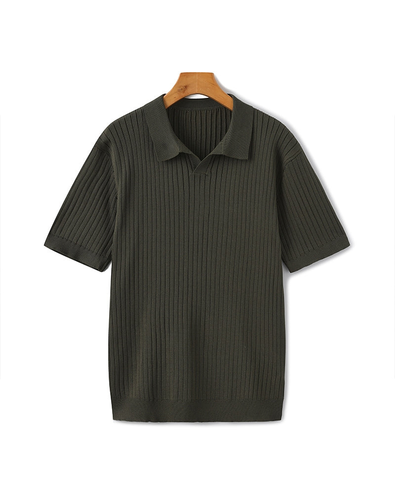 Premium Ribbed Polo Green