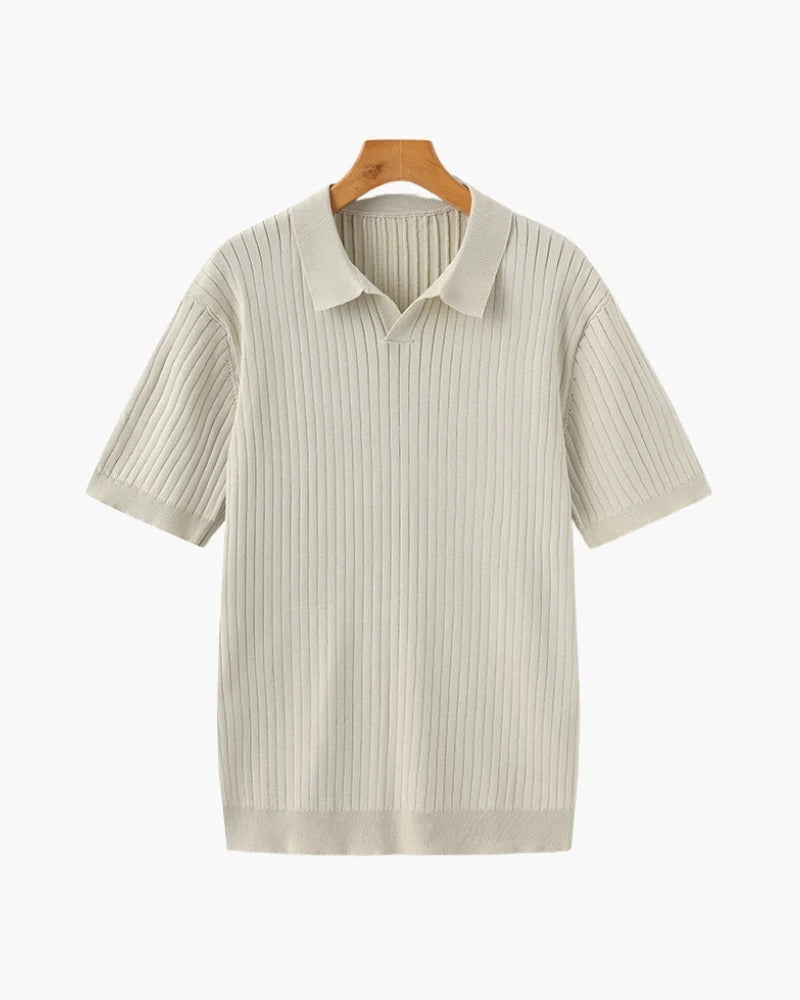 Ribbed Polo Beige