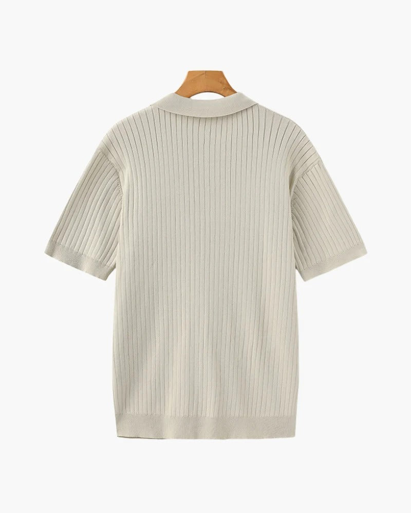 Ribbed Polo Beige